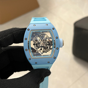 Reloj Automático de Cerámica Azul Claro Estilo RM 055 de Alta Calidad con Correa de Goma - Product Image 3