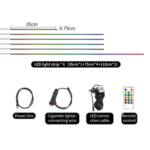Streamer a todo Color, luces ambientales para coche, RGB, 64 colores, LED Universal, Interior, tira acrílica oculta, lámpara de ambiente sinfónica - Product Image 6