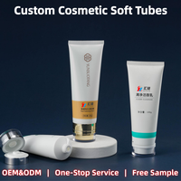 Tube souple cosmétique en plastique blanc mat avec bouchon à pression doré pour crème nettoyante pour les pores, lotion hydratante, soin de la peau, vide