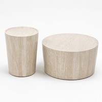Ensemble de tables basses rondes modernes en gros, table centrale circulaire avec plateau en bois pour salon, appartement, petit espace