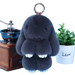 15Cm Bất Rex Lulu Thỏ Fluffy Mặt Dây Chuyền Nhỏ Thỏ Sang Trọng Mặt Dây Chuyền Túi Xe Keychain Hairball Mặt Dây Chuyền Xe Gương Fluffy Keyring - Product Image 5