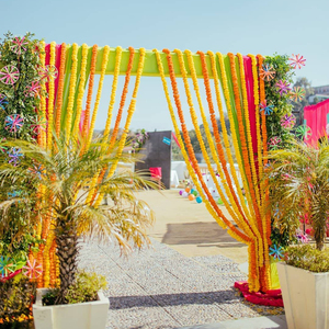 Fiesta giorno della corda artificiale messicana morta fiori nuziali indiani decorazione Diwali ghirlanda di fiori di calendula fatta a mano - Product Image 5