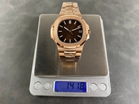 Montre de haute qualité, étanche, 40 mm, mouvement DDF d'usine 324, cadran SW en or rose lesté 5711, montre de plongée chocolat