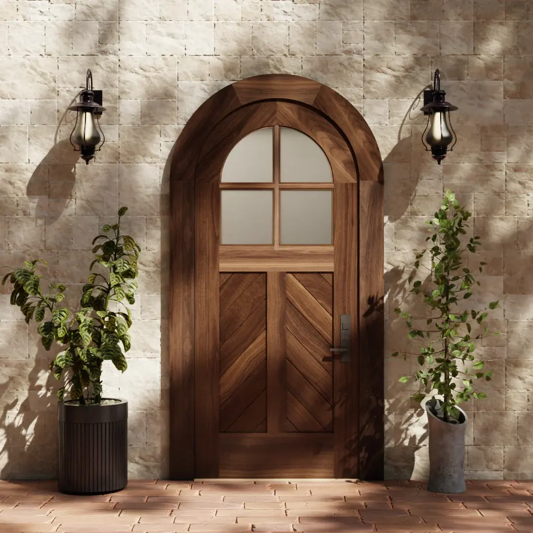 Porta de madeira maciça para villa de alta qualidade, painel branco elegante, interior principal, porta francesa única com alça