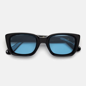 Lunettes <span class=keywords><strong>de</strong></span> soleil unisexes polarisées en acétate surdimensionnées avec logo personnalisé UV400 noir à la mode moderne et vintage - Product Image 4