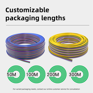 สายริบบิ้น 4p 5p 6p 7p 8p 22awg 20awg 18awg 16awg สายต่อไฟ LED สายทองแดงเคลือบดีบุก - Product Image 5