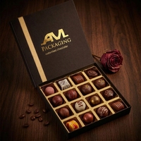 Leere, individuell gestaltbare, luxuriöse, magnetische Schokoladenpralinenbox mit Kunststoffeinsatz – Geschenkverpackung für Pralinen