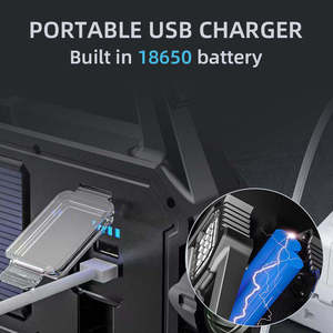Fabricante Chino, Linterna de Camping Multifuncional Recargable LED COB con Carga Solar IP65, Personalizada, con Banco de Energía - Product Image 5
