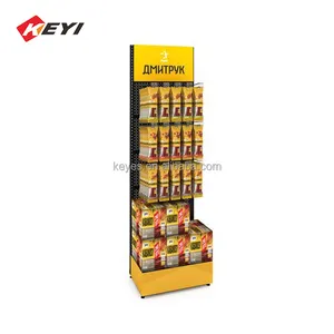 Op Maat Gemaakte Winkel Metalen Draadmand Snacks Aardappel Chip Display Rack Snacks Display Stand Voor Markt