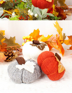 La zucca artificiale ha lavorato a maglia soffice <span class=keywords><strong>lana</strong></span> ornamenti di zucca riutilizzabili per la casa festa del ringraziamento del raccolto decorazioni di Halloween - Product Image 4