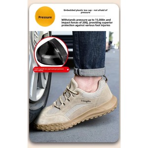 Low-top Toe Kevlar Outsole Lace-up Insulated Non-slip Soft Sole Mesh Leather Safety Shoes Anti-smash Anti-puncture Construction - Product Image 6