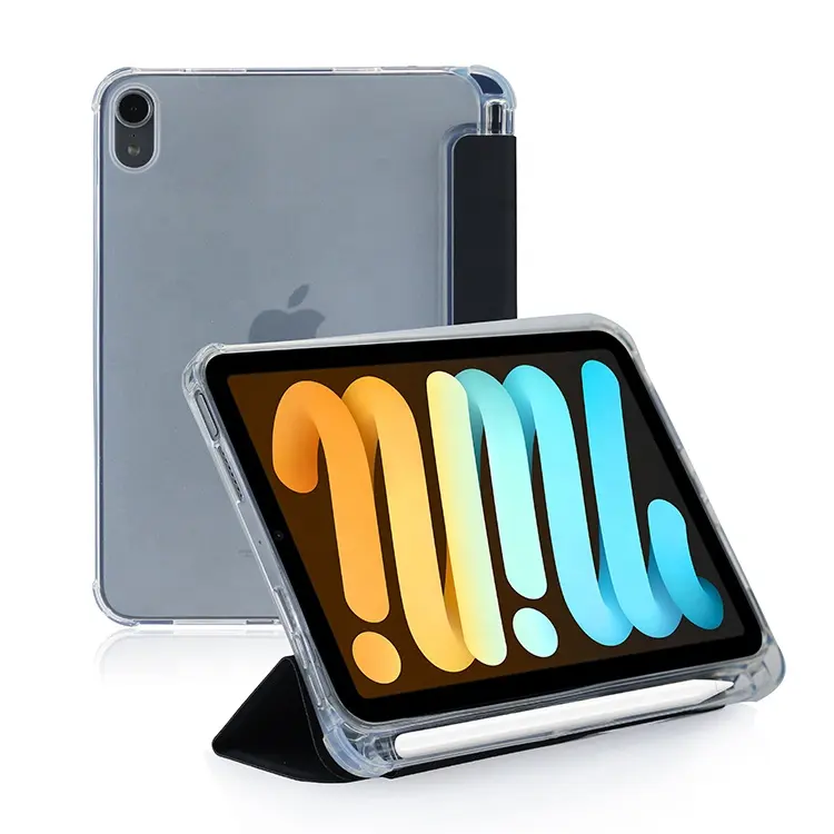 Zomei — coque triple pli en cuir pour tablette iPad Mini 6, transparente, Ultra-mince, nouveau Design, étui résistant aux chocs, 2021