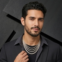 Chaîne Tennis Hip Hop Moissanite 2mm S925 en Or Blanc, Collier Unisexe pour Hommes et Femmes, Bijoux Fins, Collier Unisexe Entièrement Sertie de Moissanite