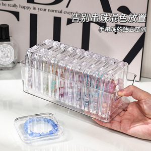 Clear <b>Stackable</b> Jewelry Organizer Box With Lid For Bracelets Earrings Necklaces Desktop <b>Storage</b> Portable Transparent <b>Container</b> - Product Image 3