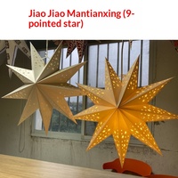 Abat-jour en origami lumineux LED personnalisé, lanternes étoiles en papier indien, fabrication directe, durable, réutilisable, décoration suspendue pour Noël, bar