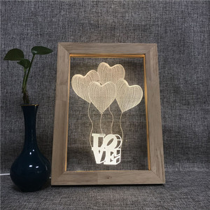 Cadre <span class=keywords><strong>Photo</strong></span> en bois <span class=keywords><strong>3D</strong></span> LED <span class=keywords><strong>Photo</strong></span> et texte lampe de Table personnalisée USB cadre <span class=keywords><strong>Photo</strong></span> veilleuse cadeau personnalisé - Product Image 1