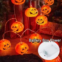 Guirlande lumineuse LED citrouille d'Halloween en acrylique, portable USB pour intérieur, décoration fantôme, lanternes festives de vacances