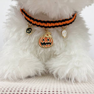 Nouveau collier pour chat ou chien en tricot à la main, personnalisé, solide, moderne, classique, drôle, original, en forme de citrouille, pour Halloween - Product Image 4
