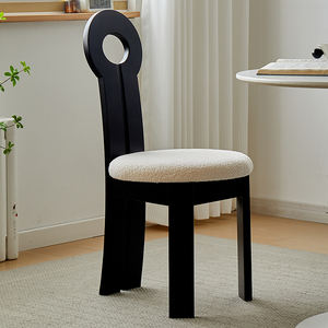 French Retro Solid Wood Dining Chair Upholstered <b>Backrest</b> Key Design For Dining Room Adult Use - Product Image 1