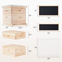 Nouveau kit complet de ruche Langstroth à 2 niveaux avec 10 boîtes à cadres pour élevage apicole