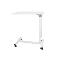 Table de lit réglable en forme de C avec roulettes verrouillables, bureau mobile pour chevet, bureau à domicile, usage médical et en maison de retraite