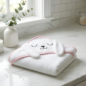 Toalla con Capucha para Bebé, de Terciopelo de Algodón Suave y Absorbente, con Orejas de Conejo, Envoltura para Baño, Bordado Personalizado, Regalos para Recién Nacidos, Premium, Segura y Suave - Product Image 1