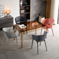Chaises de salle à manger en plastique noir ajouré, design moderne et contemporain, pour la maison et l'hôtellerie (vente en gros)