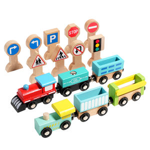 Ensemble <span class=keywords><strong>de</strong></span> Train en bois Montessori classique pistes jouet éducatif ferroviaire magnétique pour enfants tout-petits <span class=keywords><strong>panneaux</strong></span> <span class=keywords><strong>de</strong></span> <span class=keywords><strong>signalisation</strong></span> en bois pour - Product Image 4