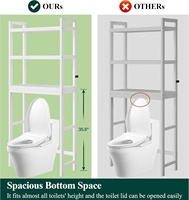 Étagère de rangement en bambou pour toilettes, organiseurs d'accessoires de salle de bain, conteneurs de rangement, présentoir, mobilier de salle de bain blanc