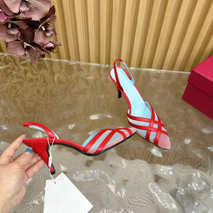 Sandales à talons aiguilles à bout pointu en maille color-block avec brides arrière ajourées - Chaussures d'été élégantes et sexy pour femmes, idéales pour les mariages - Product Image 3