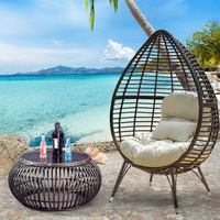 Fauteuil suspendu rond en osier style nordique, lit nid d'oiseau, pour patio, jardin, hôtel, chaise en rotin PE, mobilier d'extérieur, ensemble de canapés portables