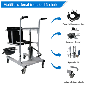 <span class=keywords><strong>Fauteuil</strong></span> <span class=keywords><strong>roulant</strong></span> hydraulique certifié CE WCHT WCHT0122, sans assemblage, capacité de 350 lb pour le transfert au bain/aux toilettes, transport de commode - Domicile - Product Image 6