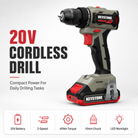 Outil de perçage 20V sans fil, sans balais, avec 20+1 réglages de couple, 0-450/0-1800 tr/min