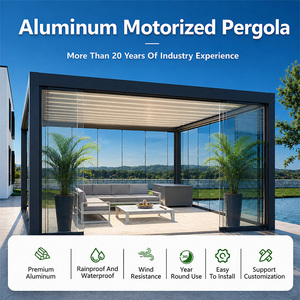 Envío barato pérgola bioclimática personalizada cubierta de patio de aluminio motorizada diseño moderno persiana techo pérgola motorizada - Product Image 2