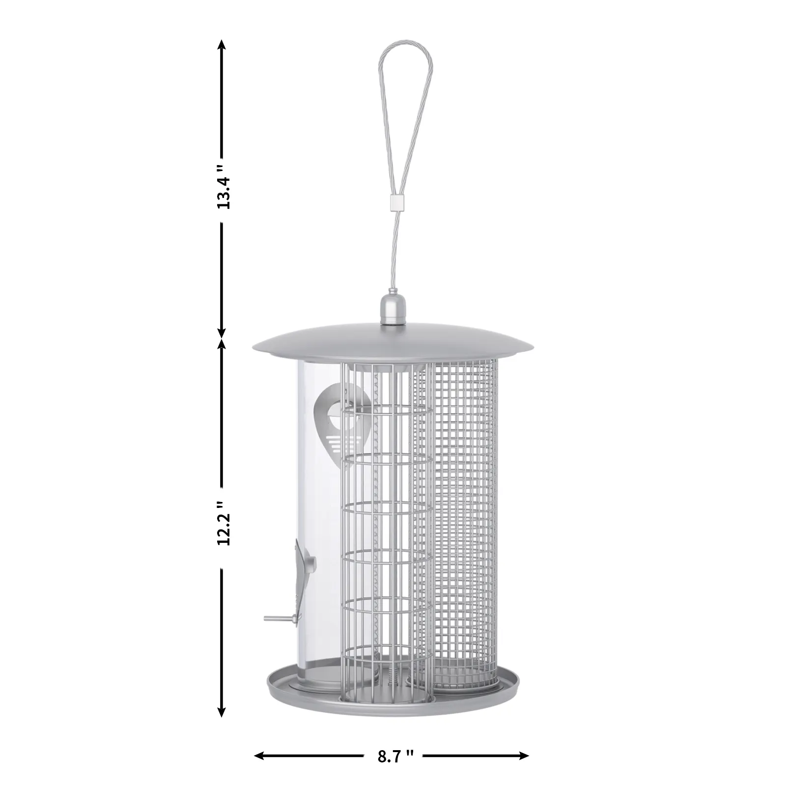 Wholesale Outdoor Pet Supplies 3 In 1 Hanging Round Automatic Metal Wire Squirrel Proof Bird Feeder
