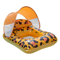 Chaise longue gonflable en PVC en forme de U et parasol flottant pour adultes