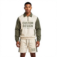 Veste coupe-vent légère et respirante en nylon froissé tissé pour homme, avec demi-fermeture éclair, style streetwear, personnalisable OEM, avec ensemble de lettres