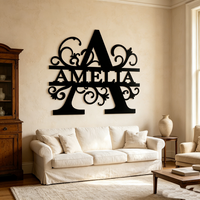 Décoration murale personnalisée en métal avec le nom de la famille AMELIA, lettres de l'alphabet en métal, décoration pour le salon