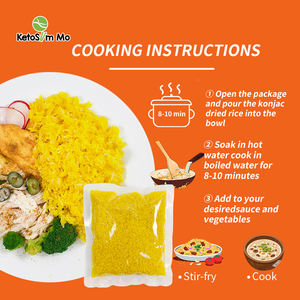 Arroz Shirataki Sabor Cúrcuma, Baixo em Carboidratos, Ideal para Dieta Keto, Substituto de Refeição, Arroz Seco de <span class=keywords><strong>Konjac</strong></span> - Product Image 3