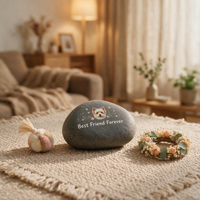 Надгробный камень для питомца из окрашенных речных камней, ручная роспись, персонализированный, для улицы