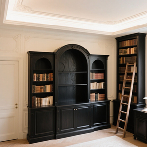 Libreria e Cantinetta in Rovere Massiccio Stile Retrò Francese di Lusso Personalizzata con Elementi Espositivi Origine Cina - Product Image 5
