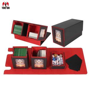    Caja de Cartas TCG Personalizada de Cuero PU Ecológico y Duradero, Protector de Cartas con Ventana Doble de 3 en 1 para Cartas de Juego Yugioh, 200+ - Product Image 4