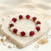 Bracelets et Joncs Faits Main pour Femme : Bijoux Tendance avec Perles d'Imitation et Pierres Œil de Tigre – Idéal Cadeau DIY Original