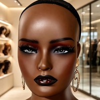 Nouvel arrivage : Tête de mannequin femme couleur chair avec épaules pour présentation de perruques, chapeaux, boucles d'oreilles et accessoires – Idéal pour la photographie e-commerce