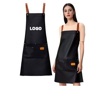 Custom Logo Sleeveless Cotton Bib <b>Apron</b> Reusable <b>Kitchen</b> Cooking Chef and Beauty Salon Hairdresser for Working Waitress - Product Image 4