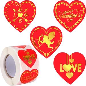 500 étiquettes en forme de cœur, autocollant pour emballage en papier de saint-valentin, sac de bonbons <span class=keywords><strong>dragées</strong></span>, boîte cadeau, sac d'emballage de mariage - Product Image 2