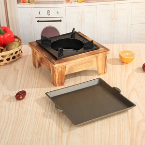 Vente en gros de petites assiettes carrées commerciales et domestiques avec cadres en <span class=keywords><strong>bois</strong></span>, réchauds à alcool liquide solides, plaques de <span class=keywords><strong>cuisson</strong></span>, High Eagle - Product Image 2