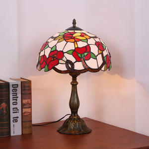 Lampes de table en verre de style rustique créatif personnalisé avec motif de trompette de fleurs, à intensité variable, directement de l'usine, pour salon, chambre à coucher, chevet, faites à la main - Product Image 1