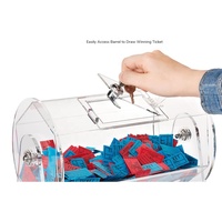 Tambour de loterie rotatif transparent en acrylique OEM personnalisé boîte de tirage de billets de loterie boîte de loterie en plastique avec serrures