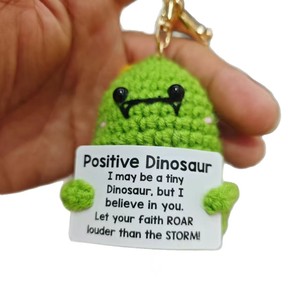 Cadeaux créatifs et positifs en forme d'animaux au crochet (dinosaures et vaches) pour le soutien émotionnel et stimulant des collègues et de la famille, et cadeaux mignons en forme de dinosaures pour la remise des diplômes - Product Image 1